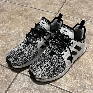 Black and white adidas sneakers